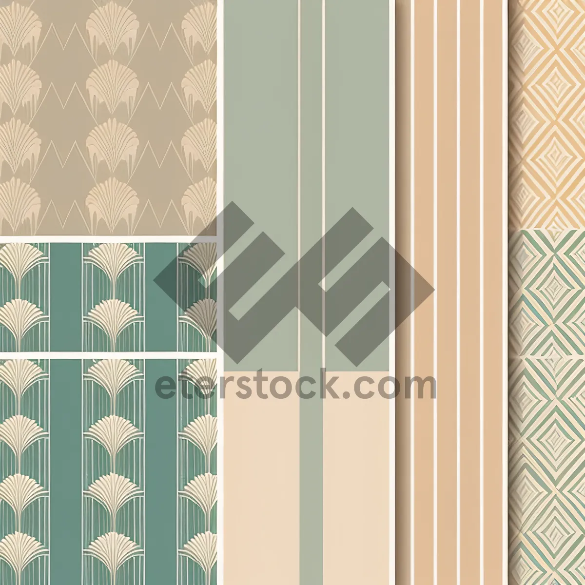 Picture of Floral Retro Wallpaper Border Design