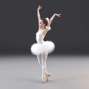 Elegant ballet performer in mid-air jump
