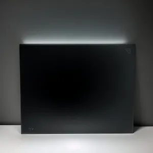 Modern blank monitor frame on black screen