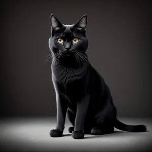 Adorable gray kitten with captivating eyes