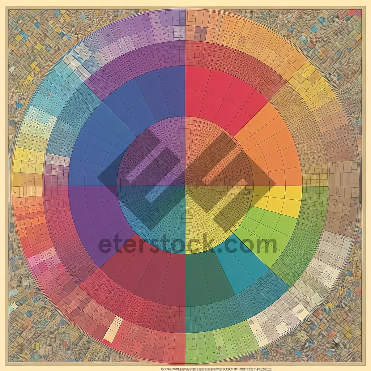 Picture of Colorful Mosaic Tile Pattern - Retro Decorative Art