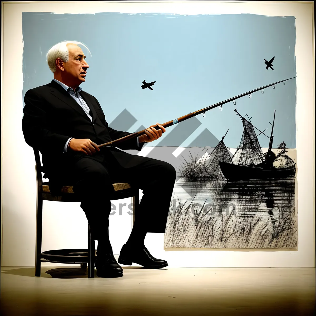 Picture of Professional Businessman Playing Violin