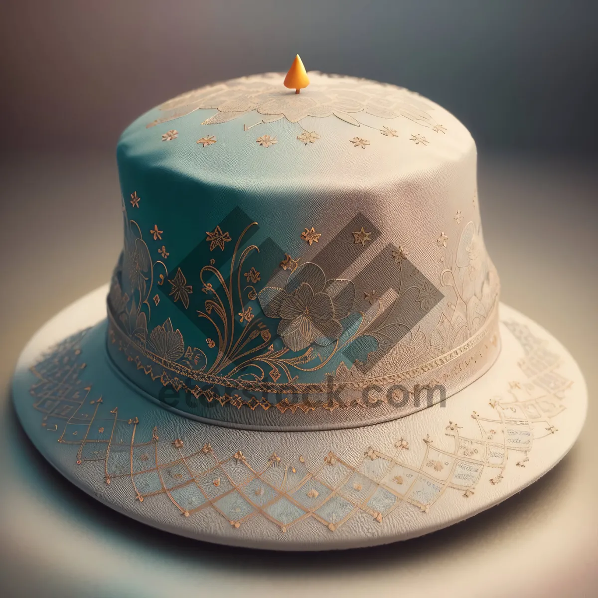 Picture of Celebratory Cowboy Hat Cake with Candle