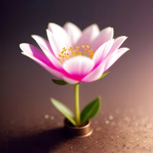 Pink Lotus Blossom in Summer Garden