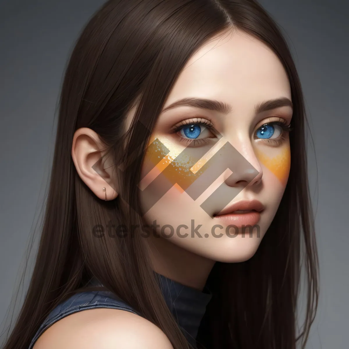 Picture of Attractive fashion model with youthful smile portrait.