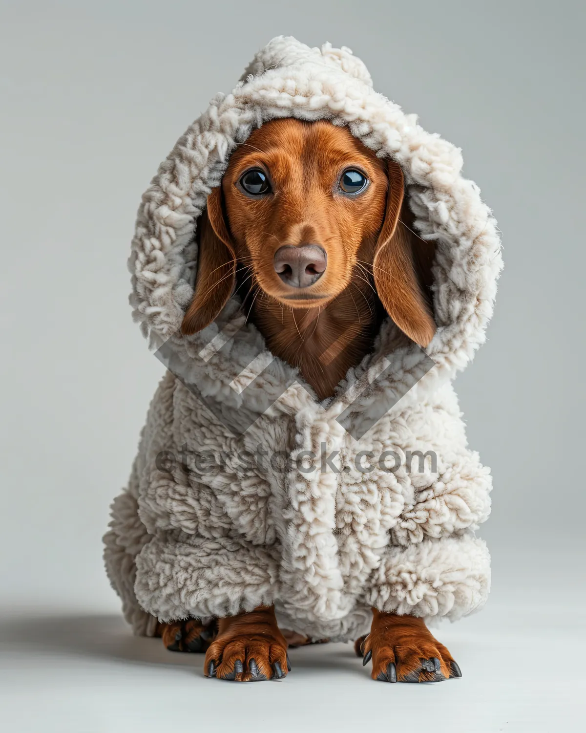 Picture of Smiling Domestic Dog in Cute Hat Portrait