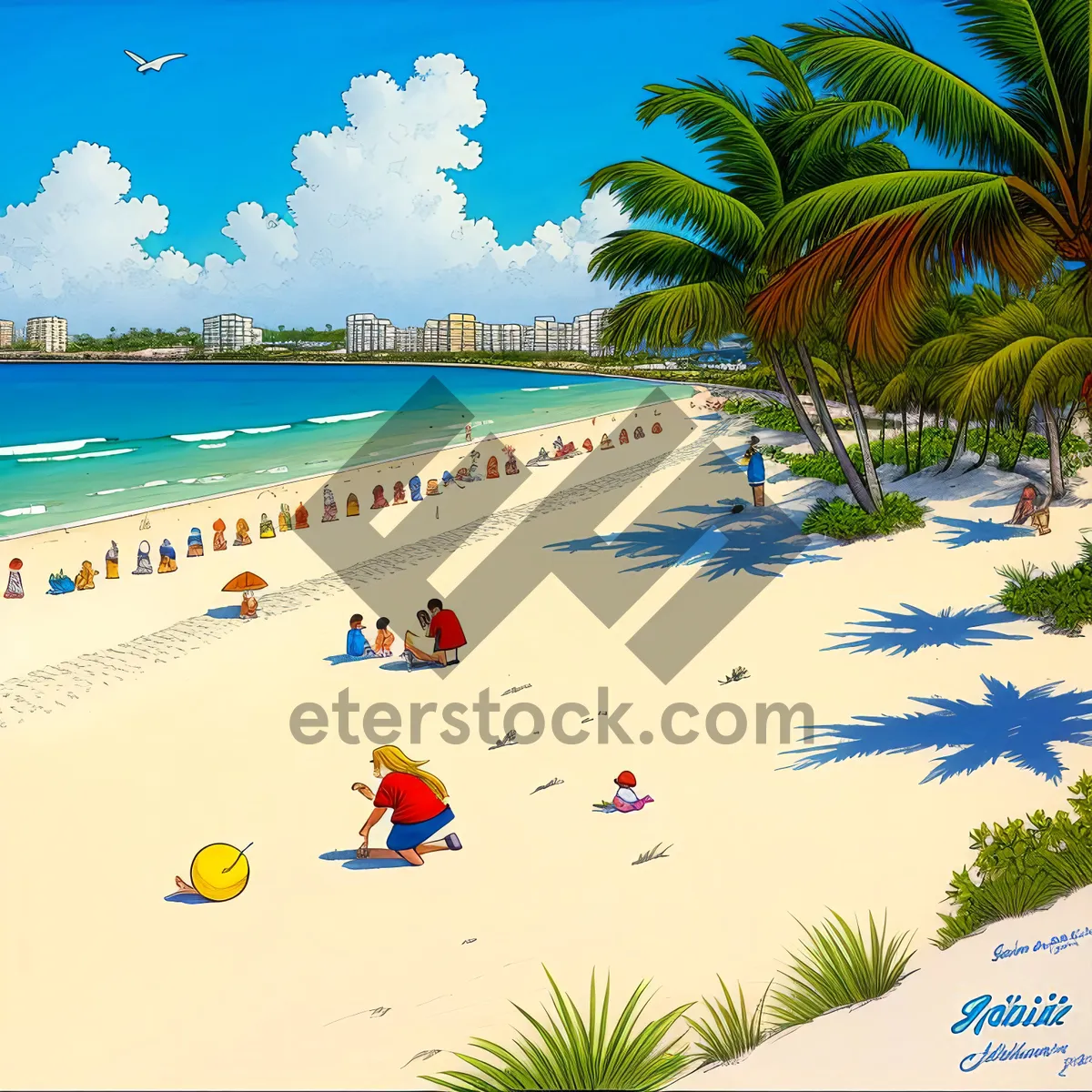 Picture of Serene Tropical Beachscape with Crystal Clear Waters