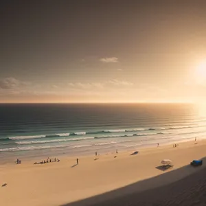 Tranquil Beach Sunset in Paradise