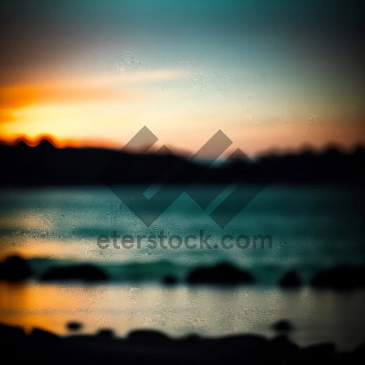 Picture of Majestic Sunset over Tranquil Ocean Beach