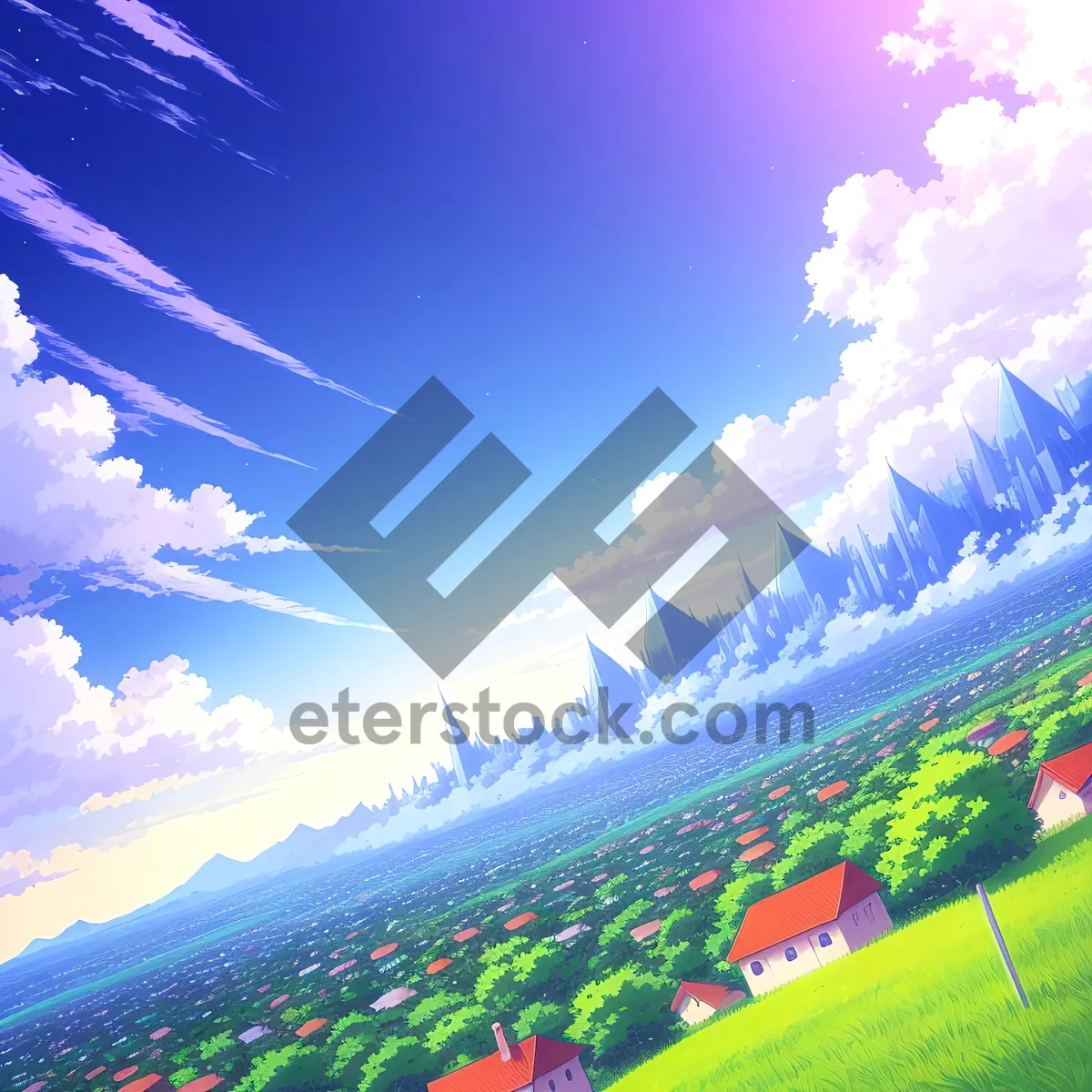 Picture of Vibrant Summer Sky with Colorful Cloudscape