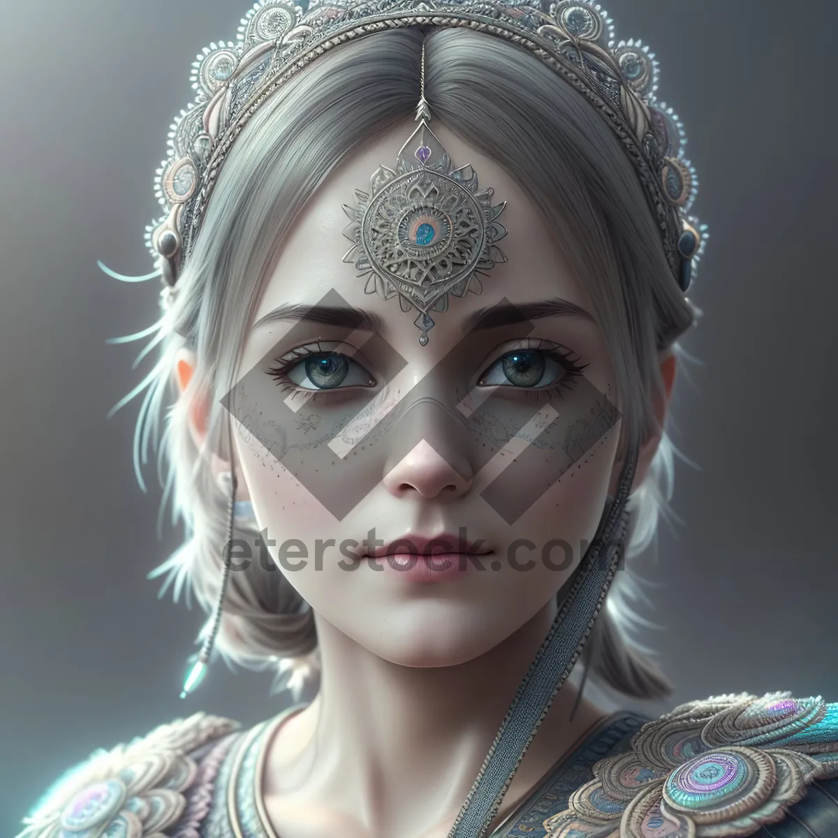 Picture of Beautiful Crowned Princess with Seductive Eyes