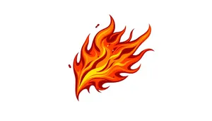 Orange Fire Icon Silhouette Graphic