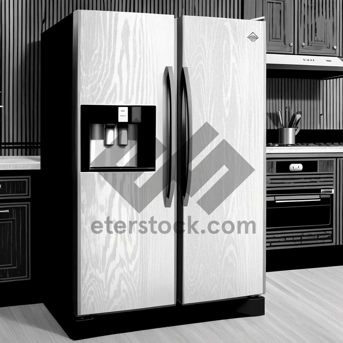 Picture of Open Door Wardrobe Furniture in 3D Interior Design