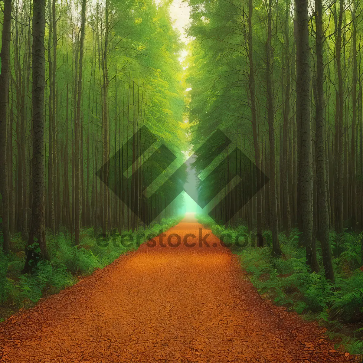 Picture of Vibrant Woods under Sunlight in Serene Forest