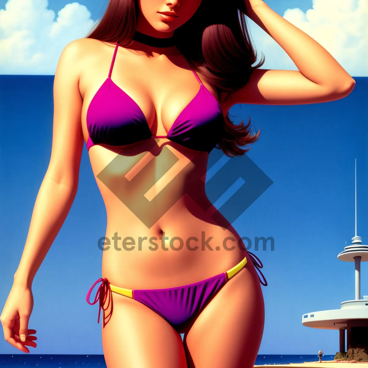 Picture of Seductive Beachwear: A Sexy Swimsuit on Attractive Model