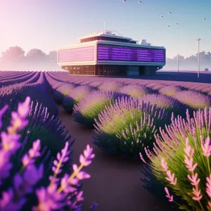 Vibrant Lavender Field Under Open Sky