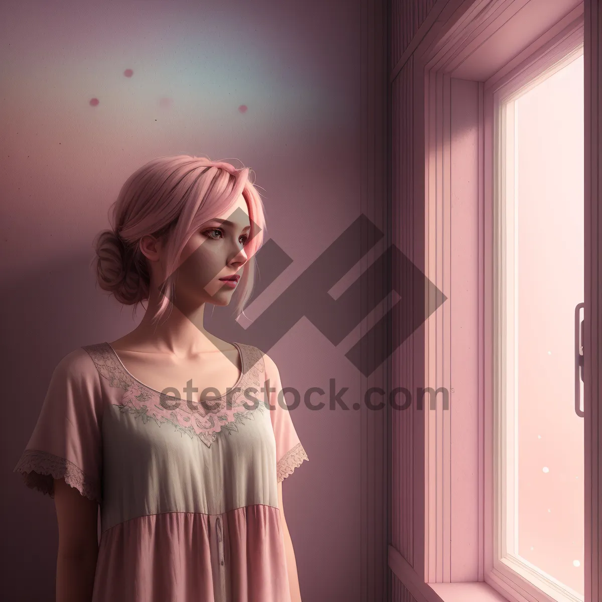 Picture of Stunning blonde model with alluring style