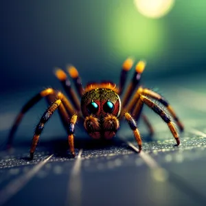 Black and Gold Garden Spider Close-Up