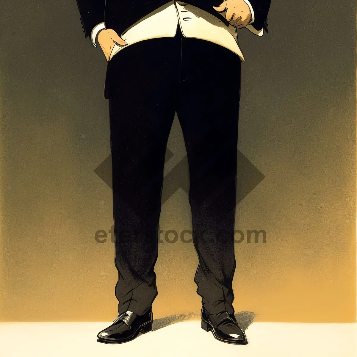 Picture of Stylish business person in black suit and jeans