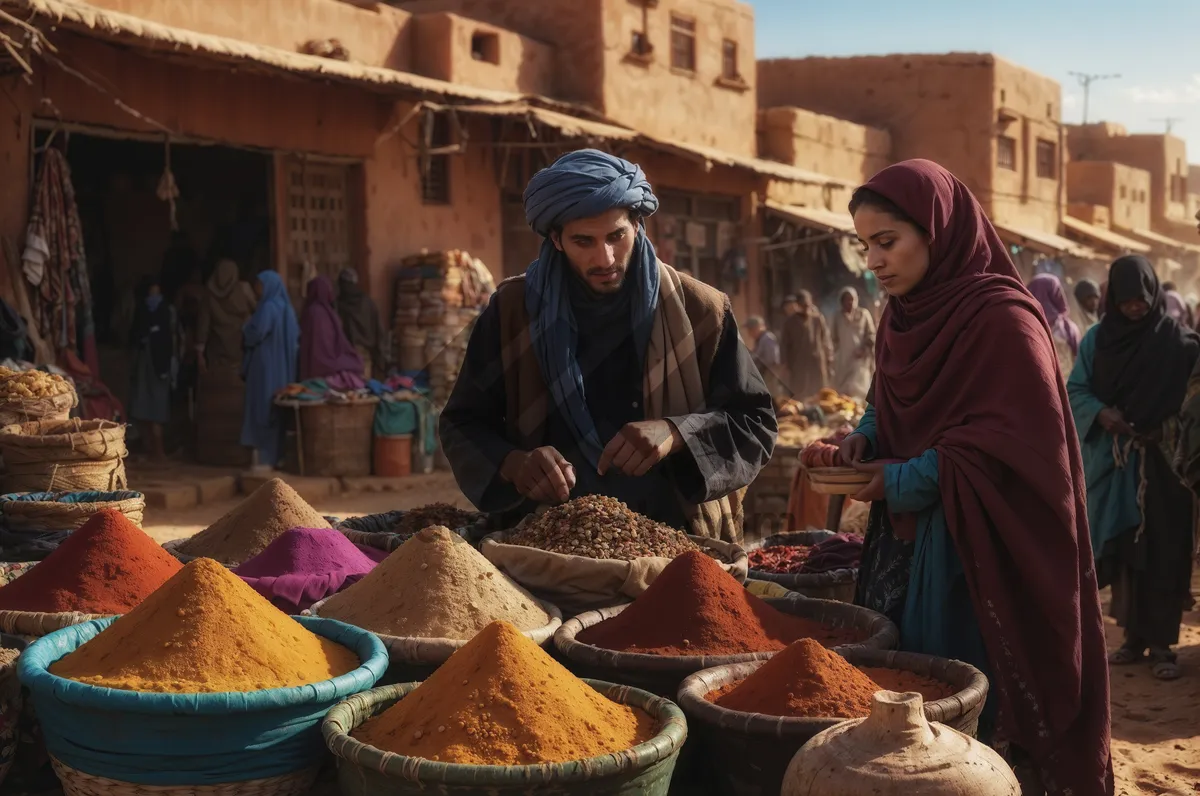 Picture of White Spice Seller Food Display