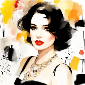 Attractive brunette lady with stylish makeup and hair.