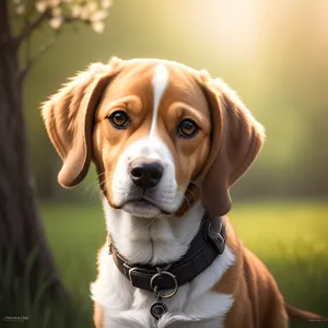 Adorable Beagle Puppy Poses for Studio Portrait