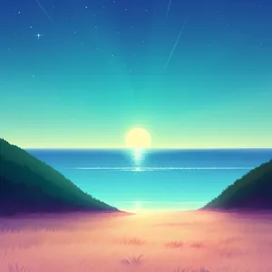 Serene Sunset Over Glowing Sands