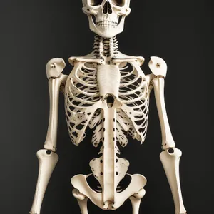 Human skeletal anatomy medical illustration in 3D graphic.