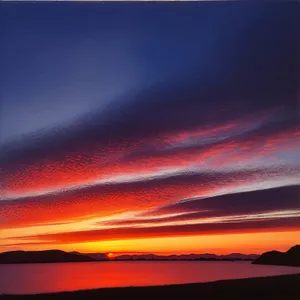 Vibrant Sunset Over Desert Horizon