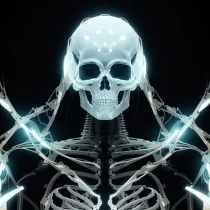 Black pirate skull - human anatomy x-ray.