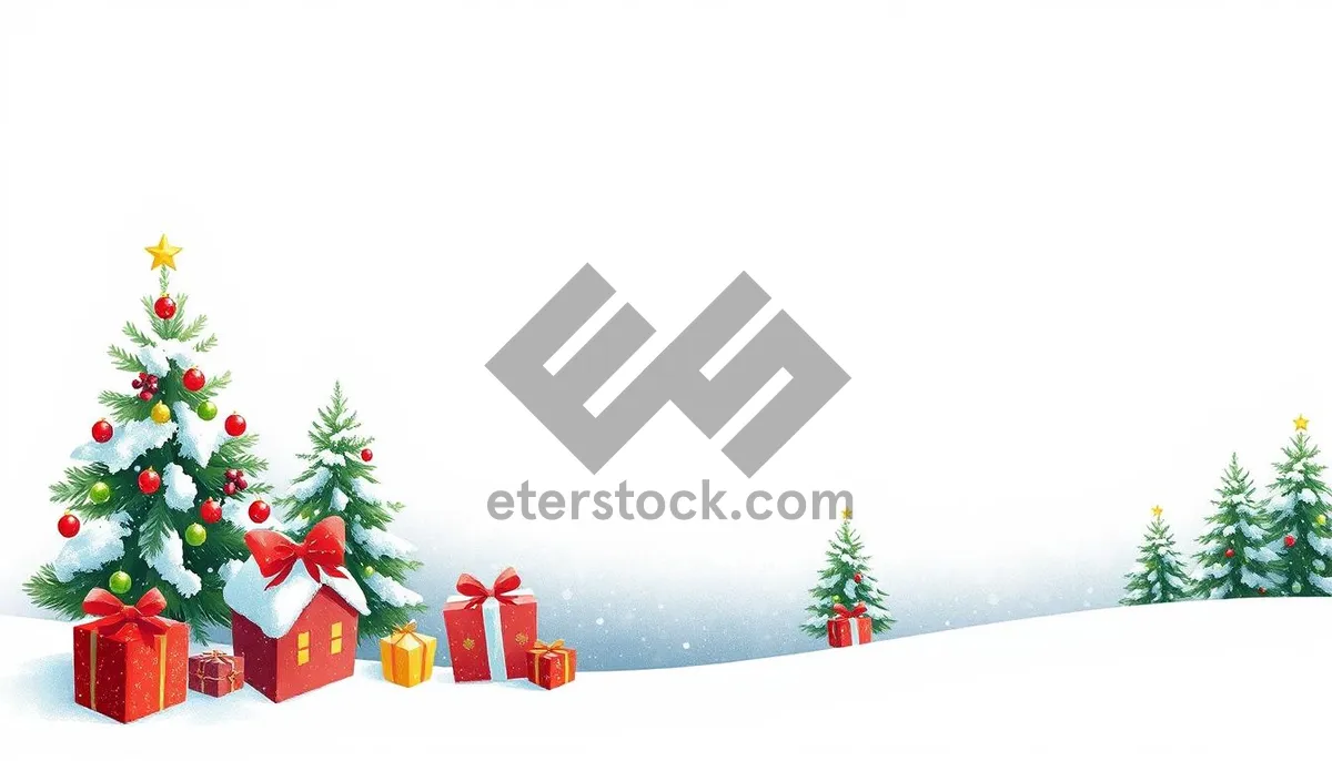 Picture of Winter Holiday Greeting Card with Snowman and Snowflake