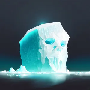 Frozen Arctic landscape with iceberg in icy ocean