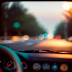 Nighttime Car Cockpit with Remote Control in Seat