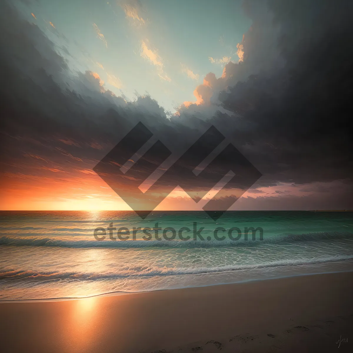 Picture of Sunset over the Ocean