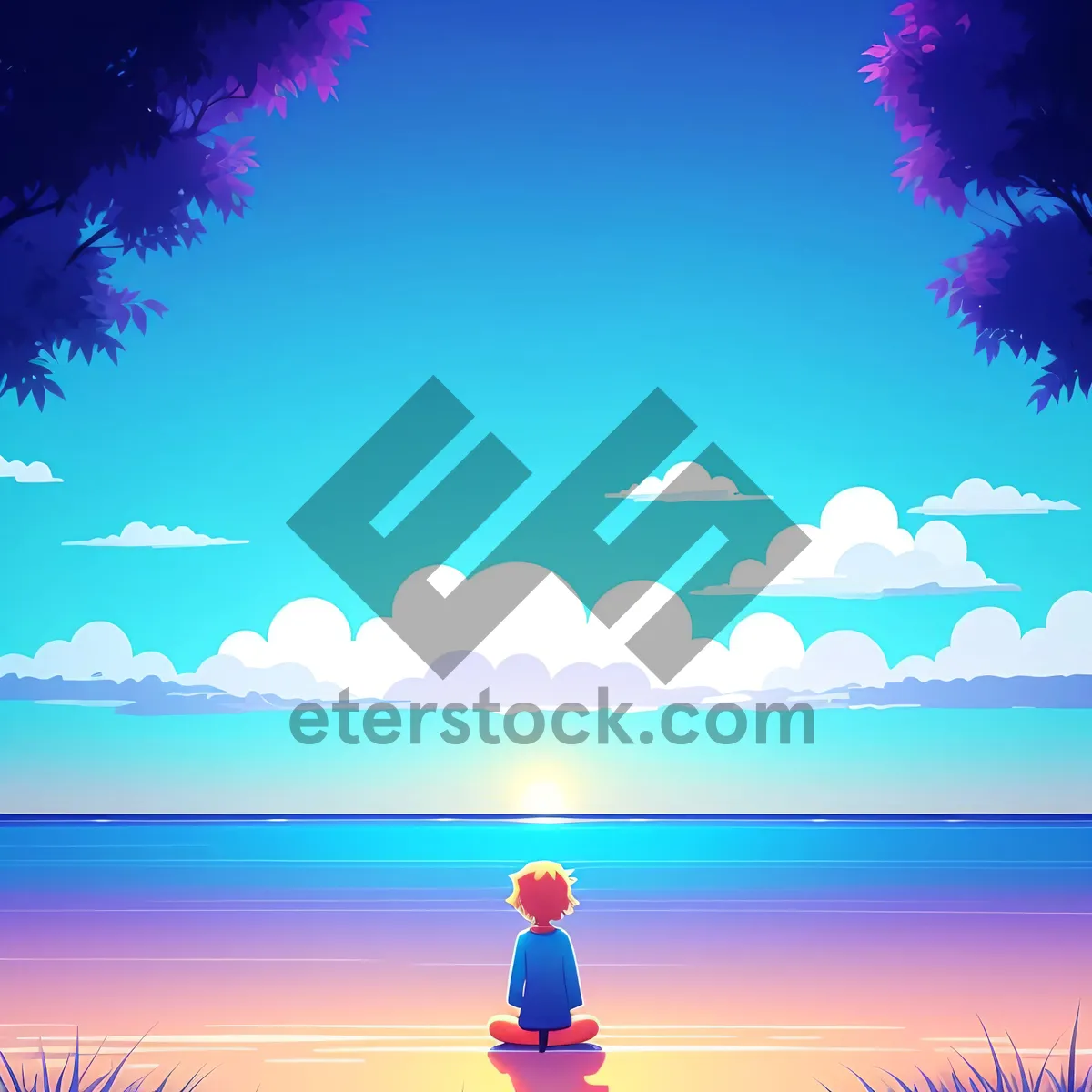 Picture of Serene Sunset Over the Sparkling Sea