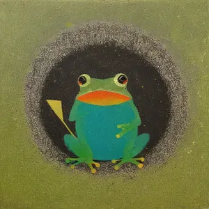 Playful Frog Eyed Child with Bowl