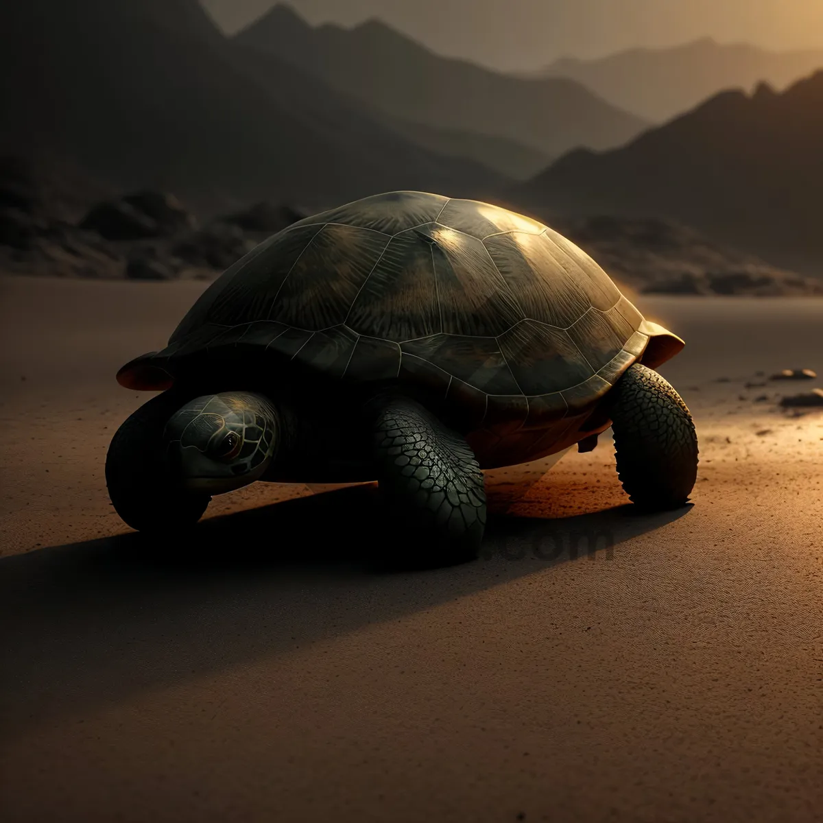 Picture of Slow and Steady Sea Turtle in Shell