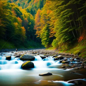 Enchanting Forest River amidst Serene Natural Landscape