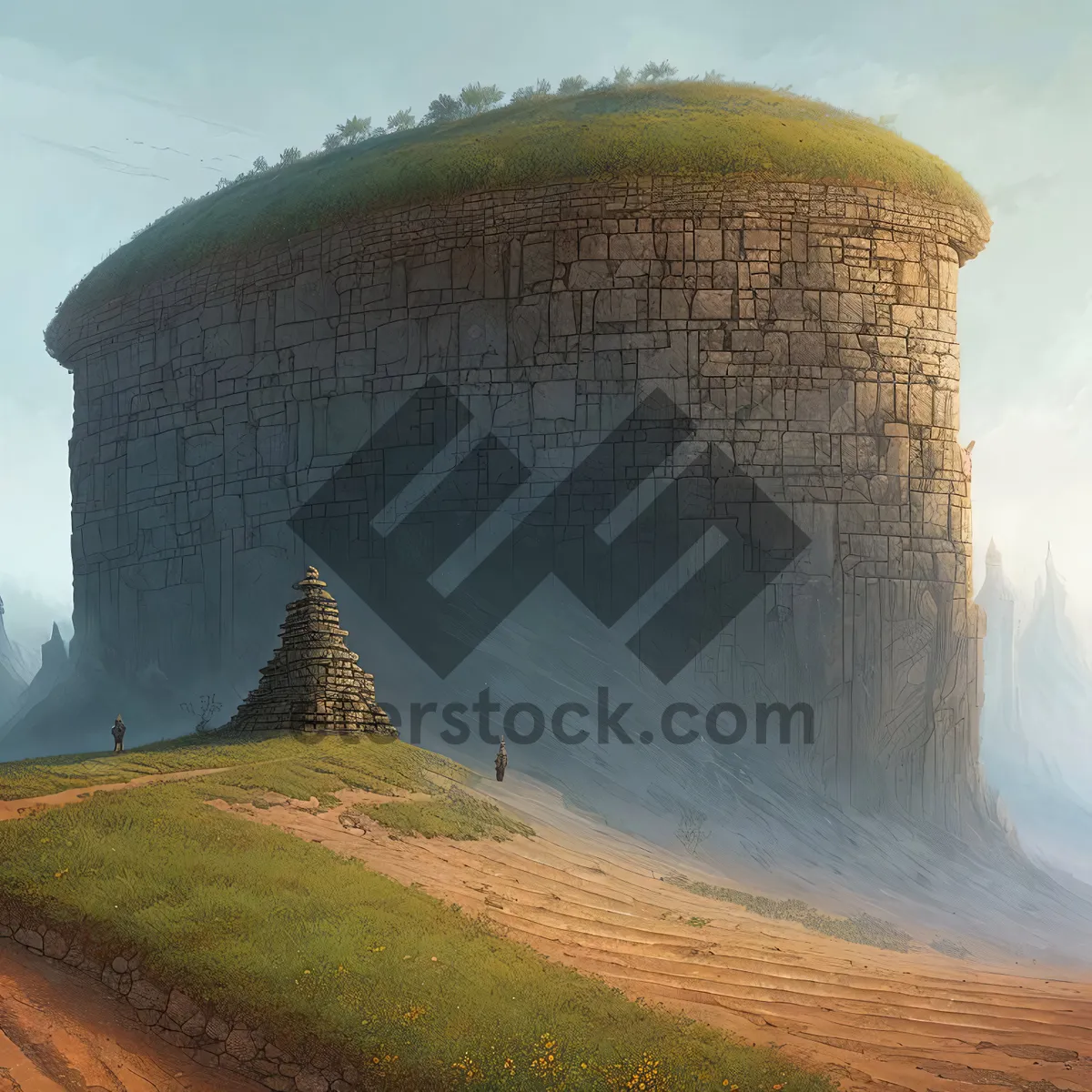 Picture of Medieval fortress against blue sky