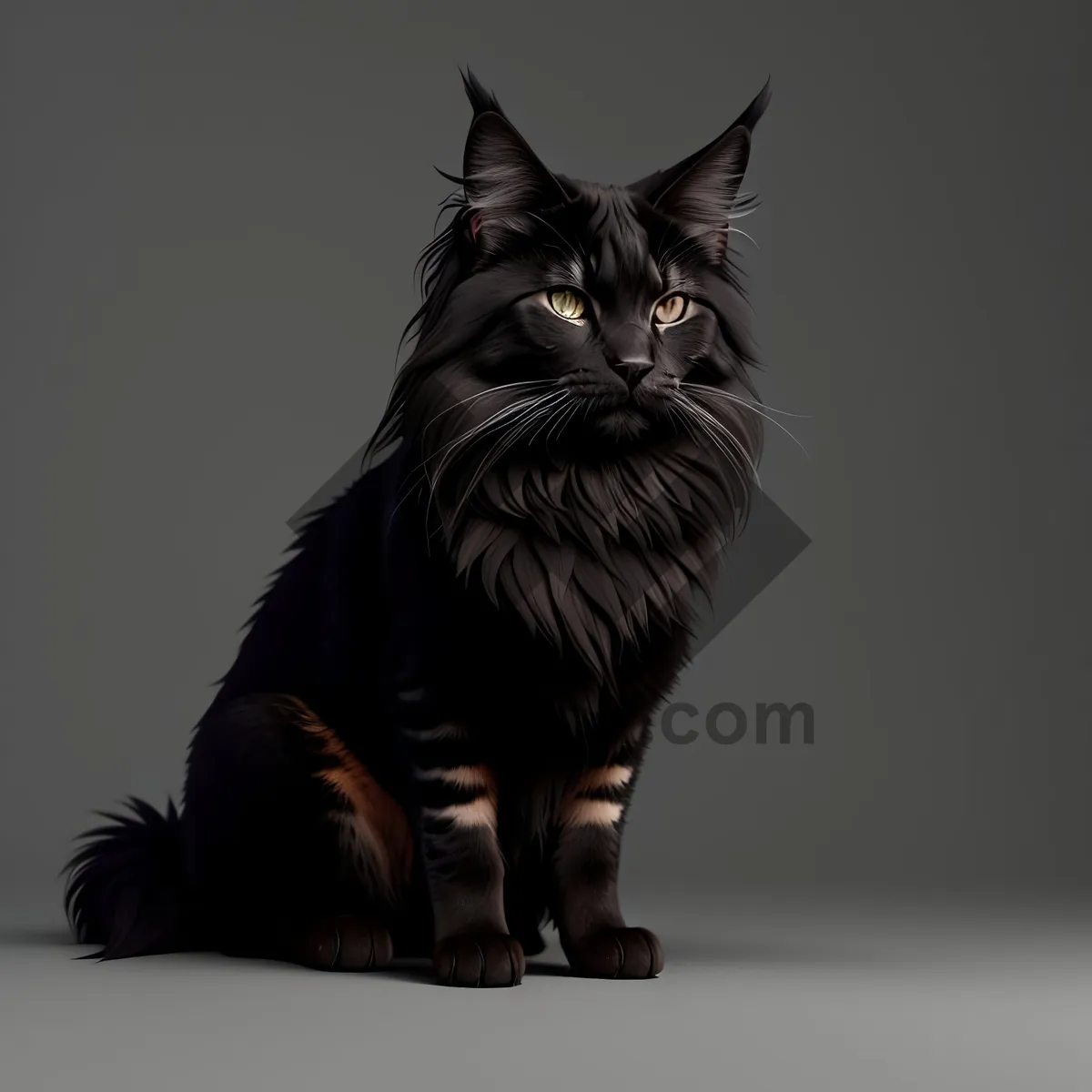 Picture of Fluffy Gray Kitty with Curious Whiskers