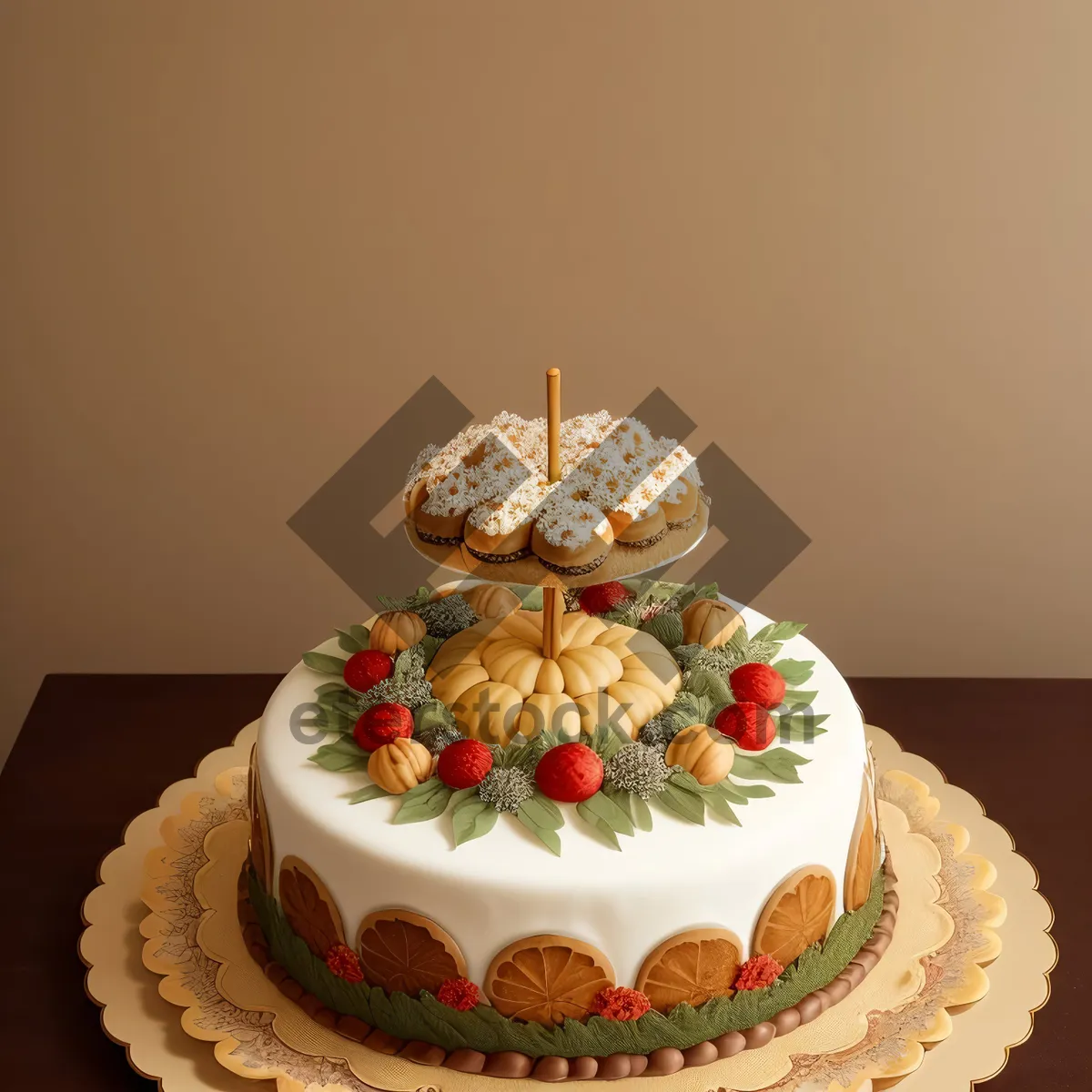 Picture of Deliciously Decorated Birthday Cupcake on Pink Plate