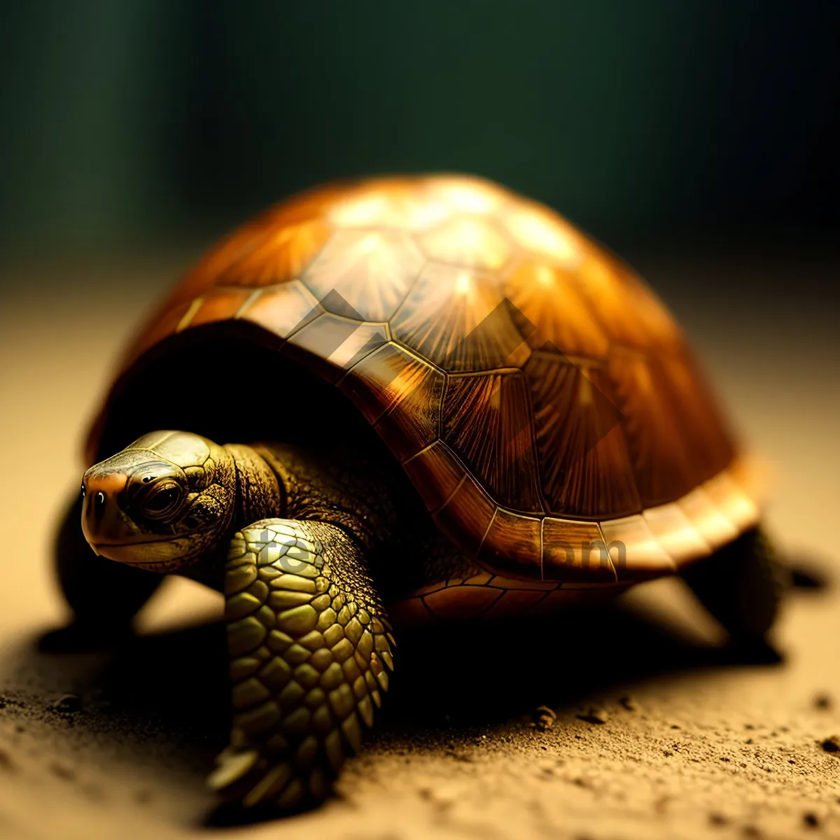 Picture of Protective Shell: The Cute Box Turtle Crawling Slowly