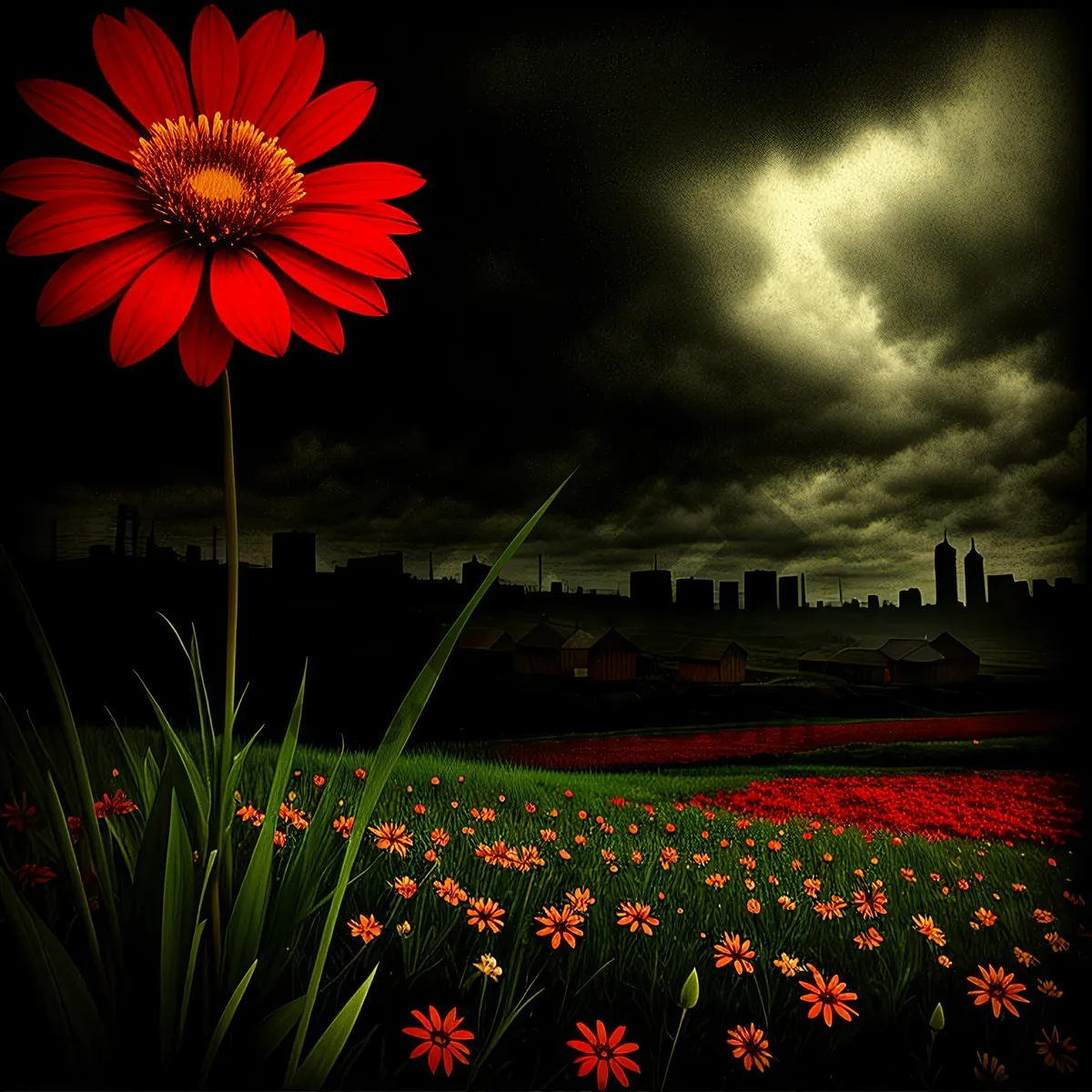 Picture of Vibrant Daisy Blooming in Sunny Meadow