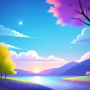 Vibrant Sky Art: Sunlit Seasonal Color and Starry Breeze