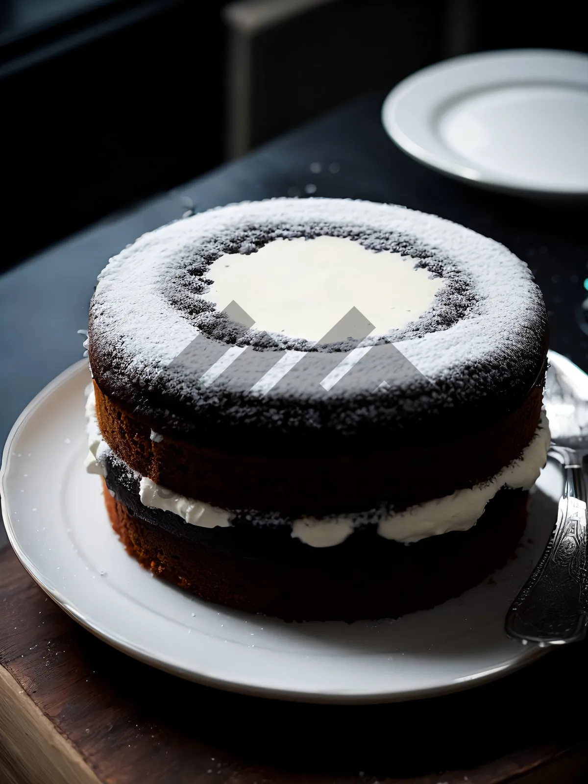 Picture of Delicious Chocolate Cake with Coffee and Cream