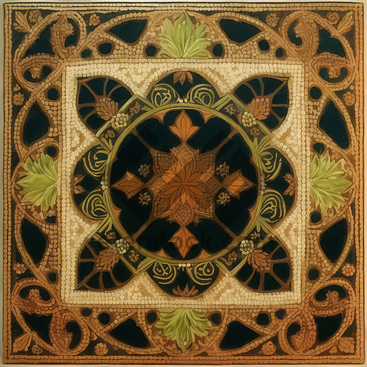 Picture of Antique Arabesque Mosaic Pattern: Vintage Decorative Tile