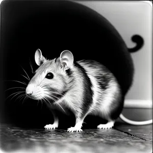 Cute Fluffy Gray Rat with Whiskers