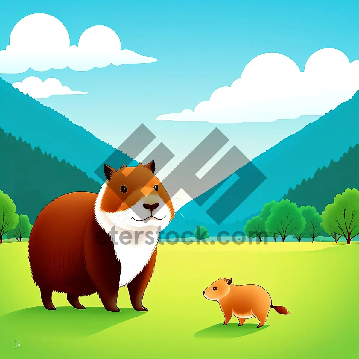 Picture of Whimsical animal cartoon drawing for kids