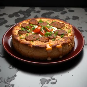 Delicious gourmet pizza with fresh vegetables and cheese
