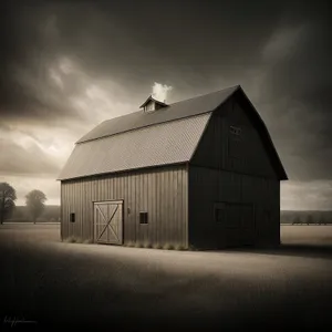 Rustic Farmhouse Beneath Clear Rural Sky